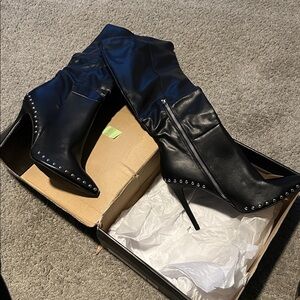 Black Studded Women's Boots